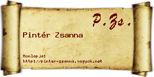 Pintér Zsanna névjegykártya
